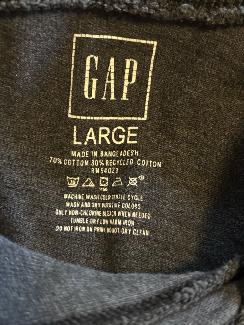 GAP Hoodie Women’s Large Black Pullover Lightweight Cotton Blend​ - Picture 4 of 6